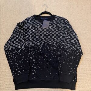 Louis Vuitton Black and White Graphic Crewneck Sweater